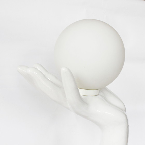 Image 1 of Lampe à main vintage en céramique avec boule en verre, 1980S