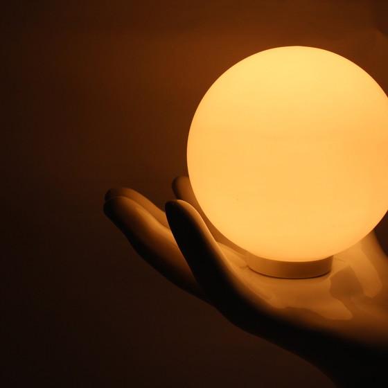 Image 1 of Lampe à main vintage en céramique avec boule en verre, 1980S