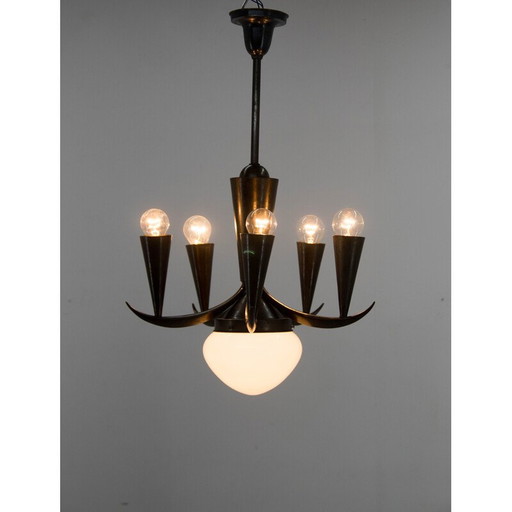 Lustre cubiste vintage par Ias, 1910s