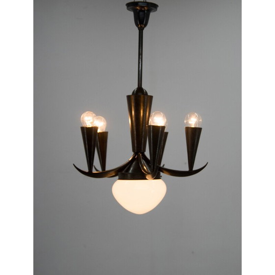 Image 1 of Lustre cubiste vintage par Ias, 1910s