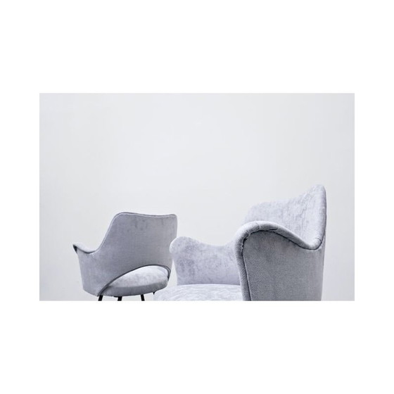 Image 1 of Paire de fauteuils en velours, italien, années 1950