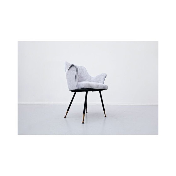 Image 1 of Paire de fauteuils en velours, italien, années 1950