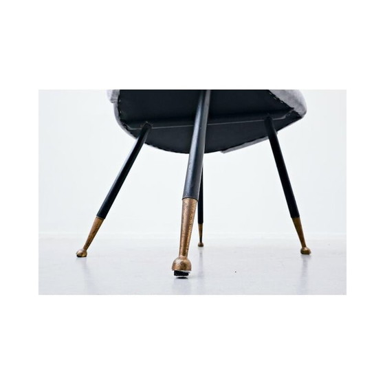 Image 1 of Paire de fauteuils en velours, italien, années 1950