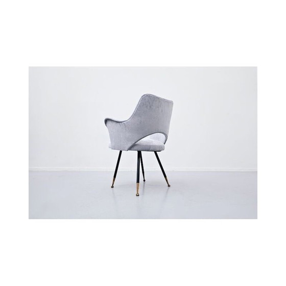 Image 1 of Paire de fauteuils en velours, italien, années 1950