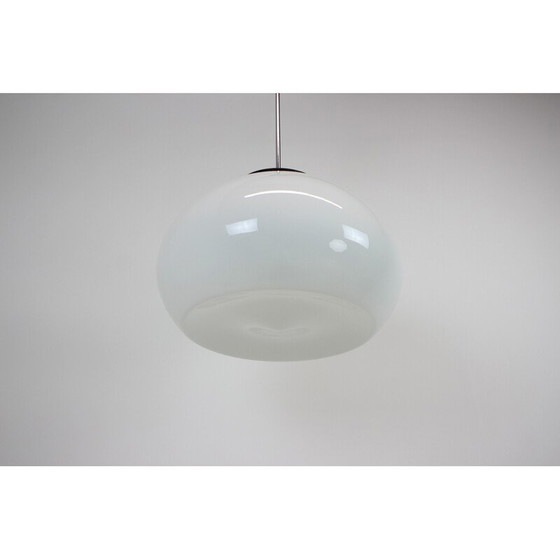 Image 1 of Lampe suspendue vintage en verre, chrome et métal, Tchécoslovaquie, années 1960