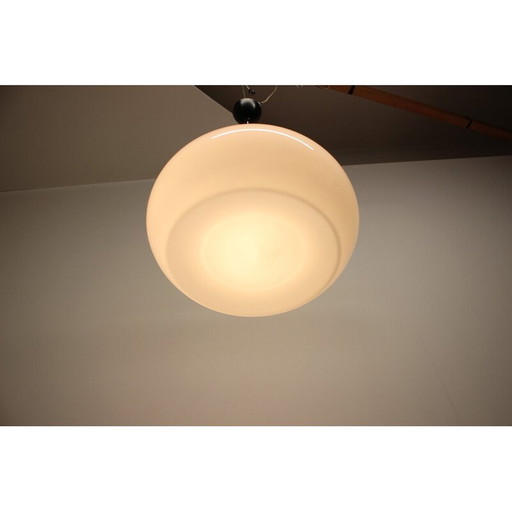 Lampe suspendue vintage en verre, chrome et métal, Tchécoslovaquie, années 1960