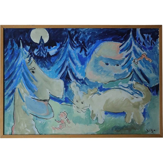 Image 1 of Huile sur carton vintage Sagomöte de Lennart Lilja