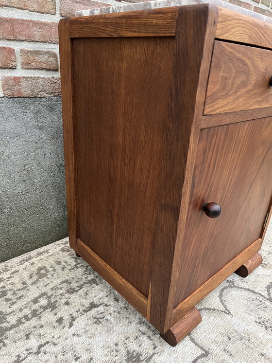 Image 1 of Cabinet Art Déco de l'école de La Haye avec dessus en marbre