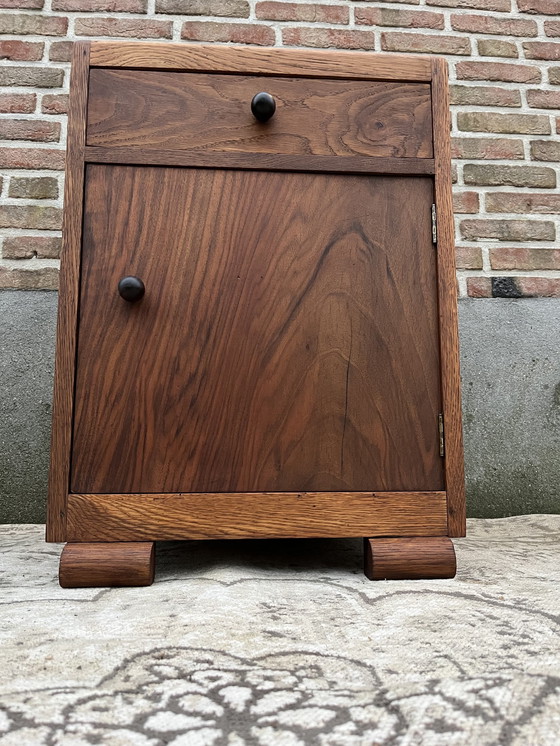 Image 1 of Cabinet Art Déco de l'école de La Haye avec dessus en marbre