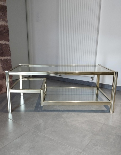 Table Basse Avec Ses 3 Plateaux En Verre