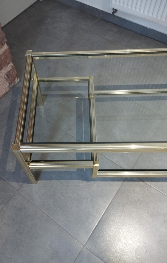 Image 1 of Table Basse Avec Ses 3 Plateaux En Verre