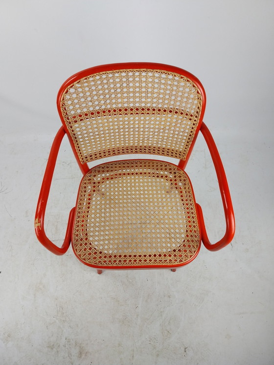 Image 1 of 1 X Fauteuil Thonet 811 de Josef Hoffmann en couleur rouge d'origine.