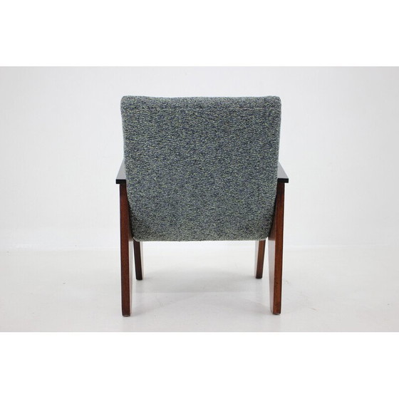 Image 1 of Fauteuil vintage en bois de chêne et tissu, Tchécoslovaquie 1960