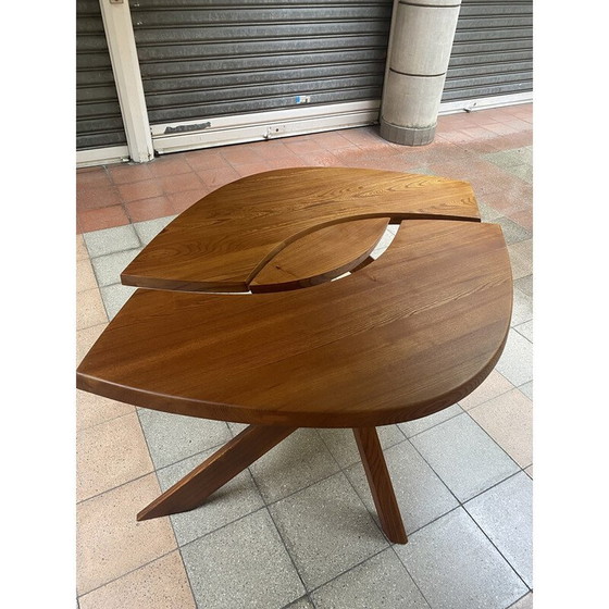 Image 1 of Table vintage en bois d'orme "T22-eye" par Pierre Chapo, 1970