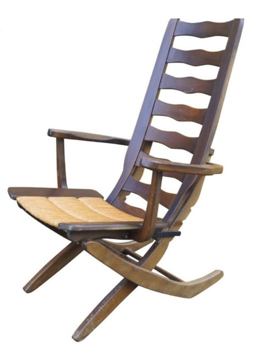 Paire De Fauteuil Transat Chaise Relax Triconfort France, Vintage,