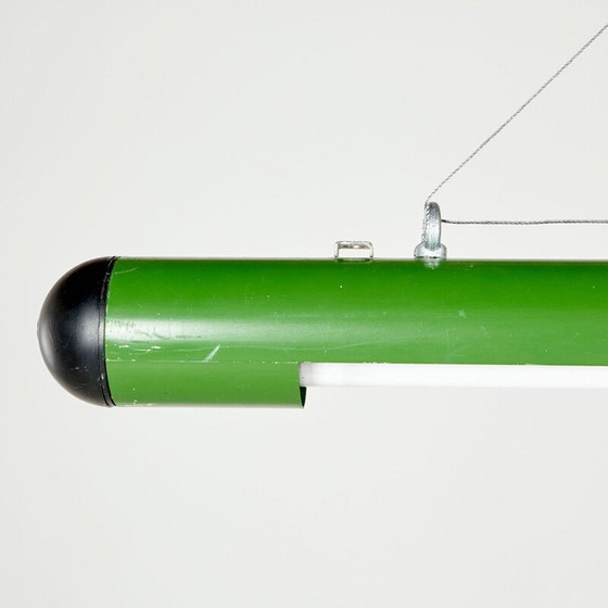 Image 1 of Lampe industrielle tubulaire verte du milieu du siècle, 1980