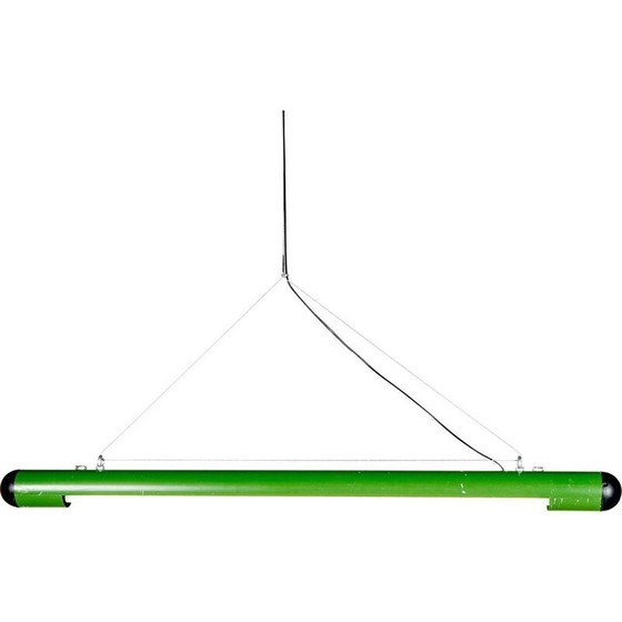 Image 1 of Lampe industrielle tubulaire verte du milieu du siècle, 1980