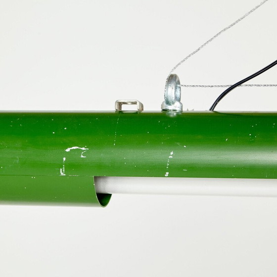 Image 1 of Lampe industrielle tubulaire verte du milieu du siècle, 1980