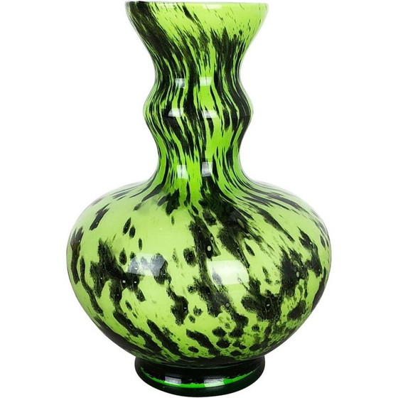 Image 1 of Grand vase vintage Vert Pop Art Opaline Florence Italie 1970