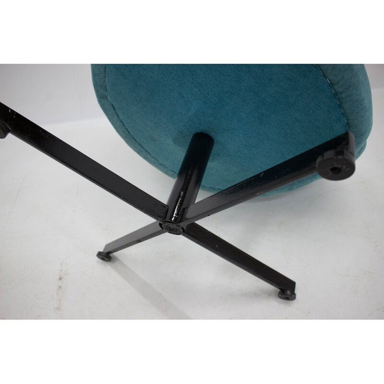 Image 1 of Fauteuil pivotant vintage bleu, Tchécoslovaquie 1970