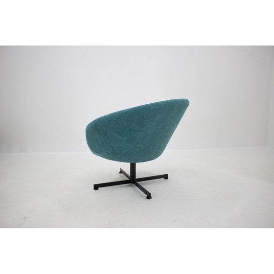 Image 1 of Fauteuil pivotant vintage bleu, Tchécoslovaquie 1970