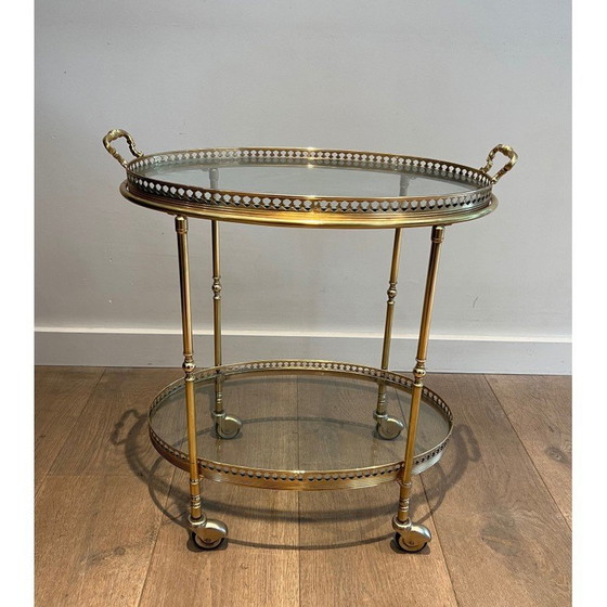 Image 1 of Table roulante vintage en laiton, France 1940