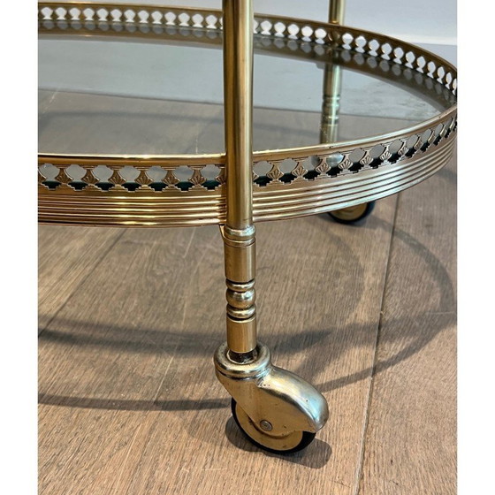 Image 1 of Table roulante vintage en laiton, France 1940
