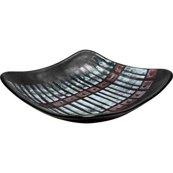 Image 1 of Plateau à fruits vintage en céramique Op Art par Strehla Keramik, Allemagne, années 1970