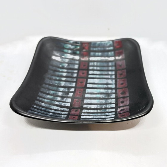 Image 1 of Plateau à fruits vintage en céramique Op Art par Strehla Keramik, Allemagne, années 1970