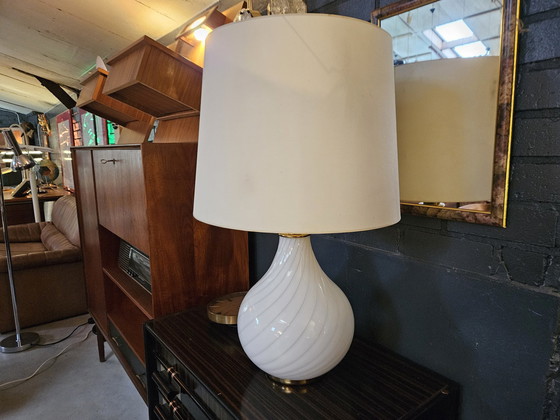 Image 1 of Lampe de table italienne vintage, verre, tourbillon