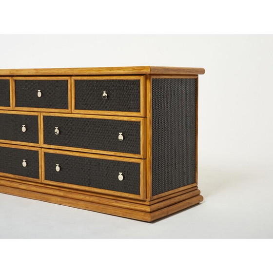 Image 1 of Commode vintage en bambou, rotin et laiton, 1960