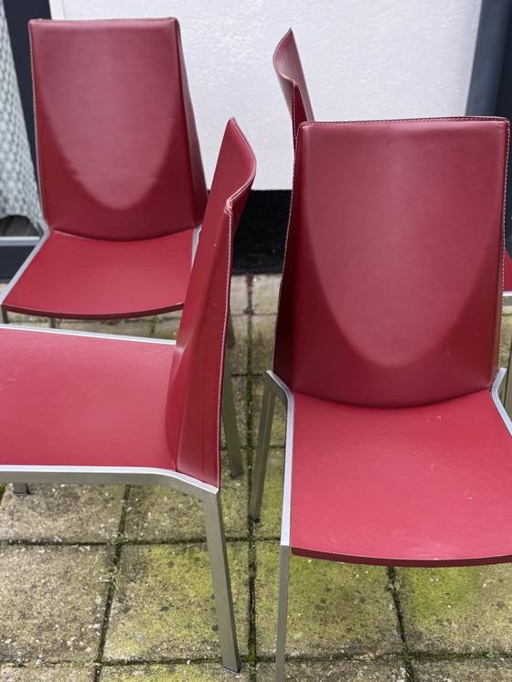 Image 1 of 4 Chaises de salle à manger italiennes post-modernes en brosses