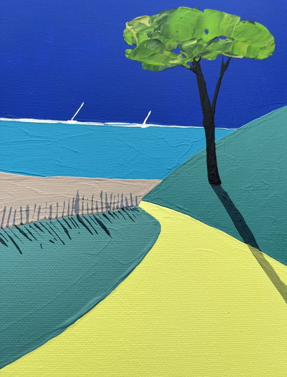 Image 1 of Le Chemin De La Plage. Acrylique De Frédéric Cadiou 