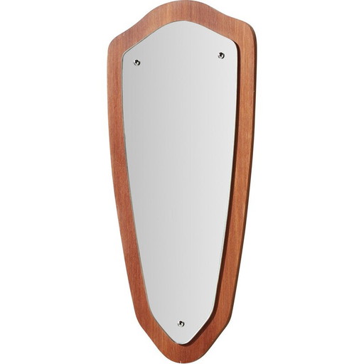 Rétroviseur vintage en teck, 1960