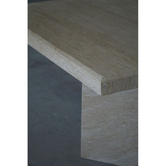 Image 1 of Table de salle à manger carrée scandinave en marbre blanc, 1980