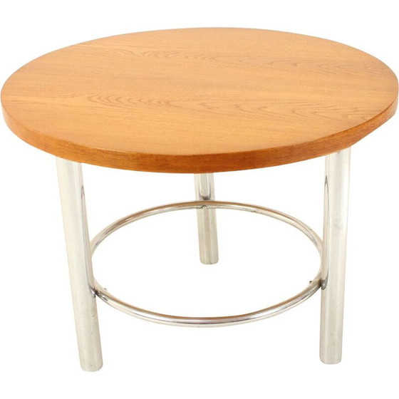 Image 1 of Table basse vintage en bois et chrome par Kovona, Tchécoslovaquie 1960