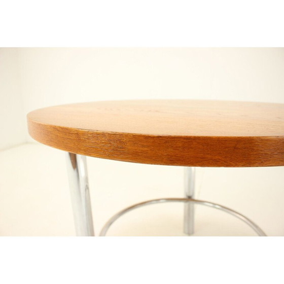 Image 1 of Table basse vintage en bois et chrome par Kovona, Tchécoslovaquie 1960