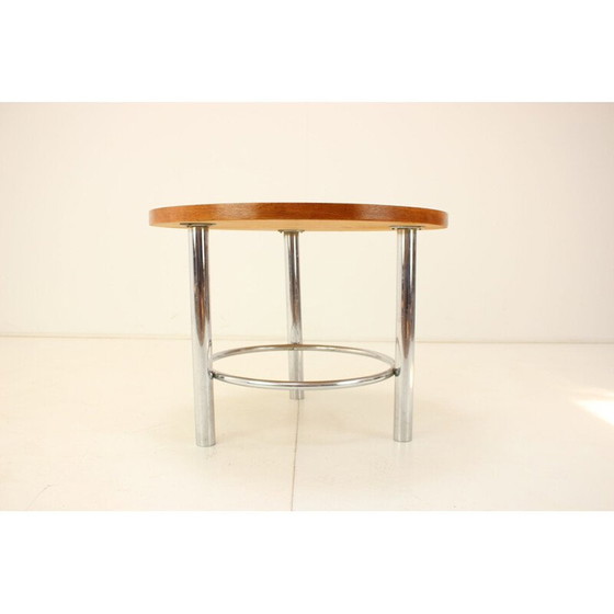 Image 1 of Table basse vintage en bois et chrome par Kovona, Tchécoslovaquie 1960