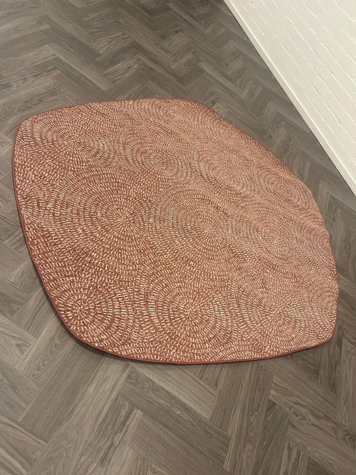 Tapis Brinker Organic Swirl Rouge chaud 195X210Cm