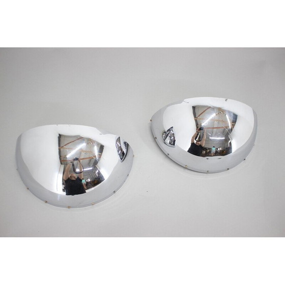 Image 1 of Paire d'appliques chromées Bauhaus, Tchécoslovaquie 1930