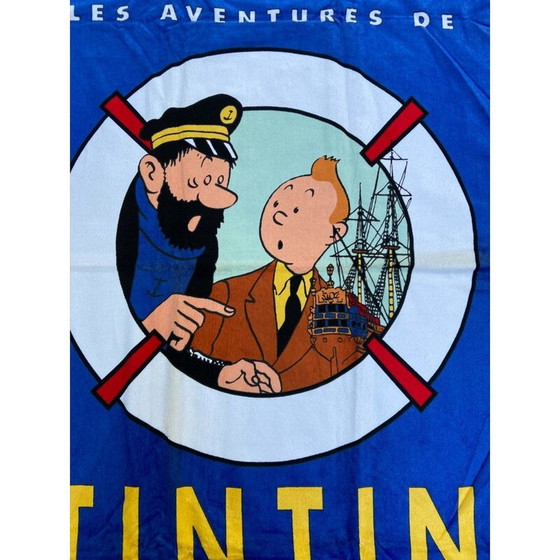 Image 1 of Serviette de plage vintage "Les aventures de Tintin" par Hergé pour Jalla, 1995
