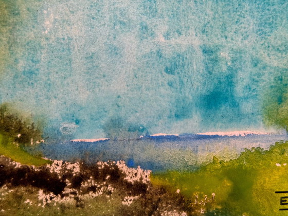 Image 1 of Eugène Eechaut (1928-2019) Paysage à l'aquarelle. 1970