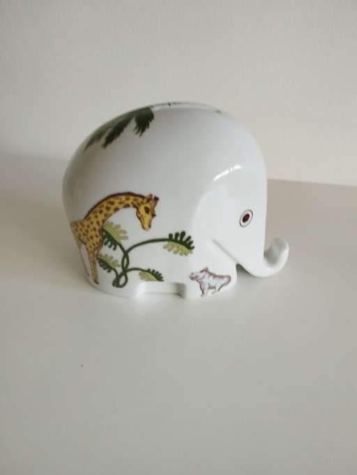 Colani Eléphant Tirelire Drumbo Maximum Porcelaine