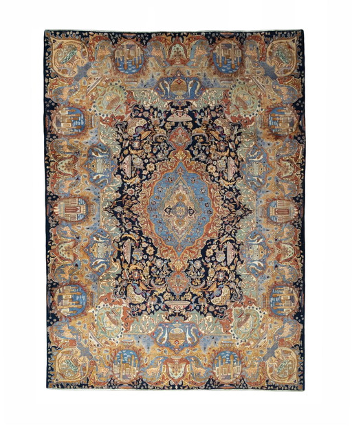 Tapis Kashmir noué à la main 418 X 305 cm