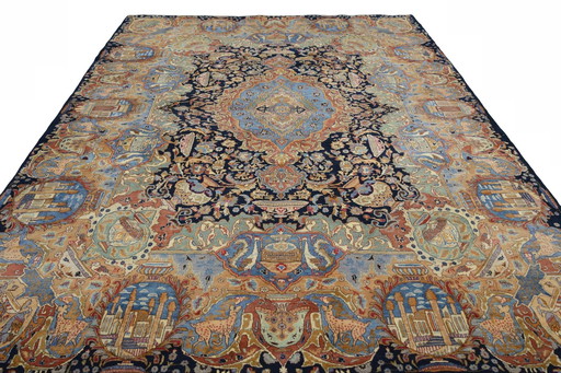 Tapis Kashmir noué à la main 418 X 305 cm