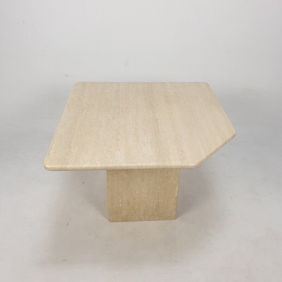 Image 1 of Table basse vintage en travertin, Italie 1980