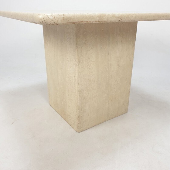 Image 1 of Table basse vintage en travertin, Italie 1980
