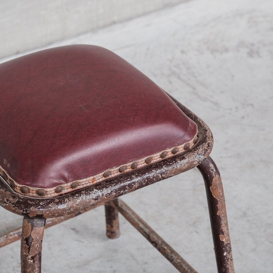 Image 1 of Tabouret tubulaire industriel français du milieu du siècle, années 1950.