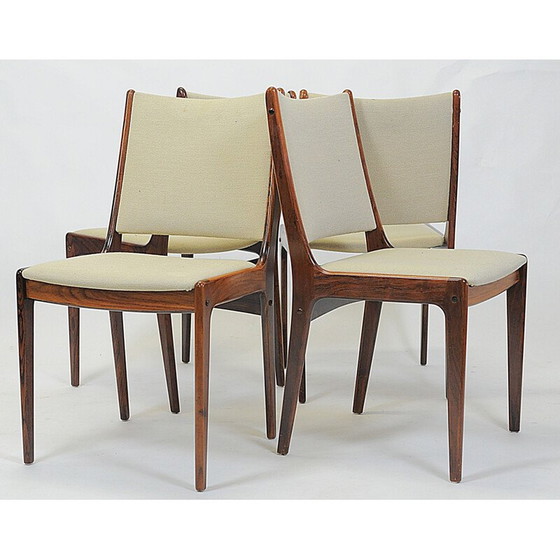 Image 1 of Ensemble de 8 chaises vintage en bois de rose par Johannes Andersen pour Uldum Møbler, Danemark 1960