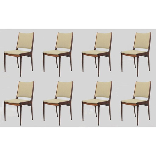 Ensemble de 8 chaises vintage en bois de rose par Johannes Andersen pour Uldum Møbler, Danemark 1960